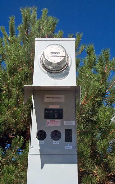 100 Amp RV Electrical Service Pedestal - Metered